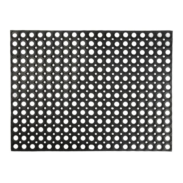 Nicola Spring Heavy Duty Rubber Door Mat - 80 x 60cm in Black - Size: 40 cm x 80 cm - image 1