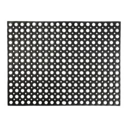 Nicola Spring Heavy Duty Rubber Door Mat - 80 x 60cm in Black - Size: 40 cm x 80 cm