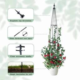 SPETLEK Climbing Plants Vine Support Tower 130cm in Black - thumbnail 2