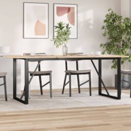 Berkfield Home Dining Table Legs O-Frame 160x80x73 cm Steel in Black - Size: 160 x 80 x 73 cm - thumbnail 3