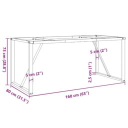 Berkfield Home Dining Table Legs O-Frame 160x80x73 cm Steel in Black - Size: 160 x 80 x 73 cm - thumbnail 9