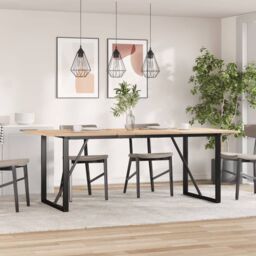 Berkfield Home Dining Table Legs O-Frame 160x80x73 cm Steel in Black - Size: 160 x 80 x 73 cm - thumbnail 1