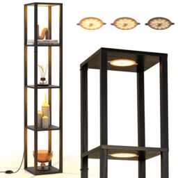 Costway Floor Lamp with Shelves 4-Tier Freestanding Display Rack in Black - thumbnail 4