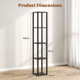 Costway Floor Lamp with Shelves 4-Tier Freestanding Display Rack in Black - thumbnail 7