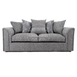Furnishings For Less UK Byron Dundee Chenille Fabric 6 Seater 3 Piece Sofa Suite - 3 2 1 Grey or Light Grey - thumbnail 2