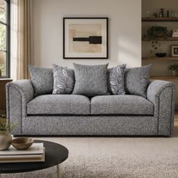 Furnishings For Less UK Byron Dundee Chenille Fabric 6 Seater 3 Piece Sofa Suite - 3 2 1 Grey or Light Grey - thumbnail 9
