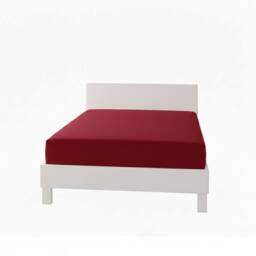 Snug City Polycotton Fitted Sheet Extra Deep 40cm Skirt Easy Care in Red - Size: Double - thumbnail 2