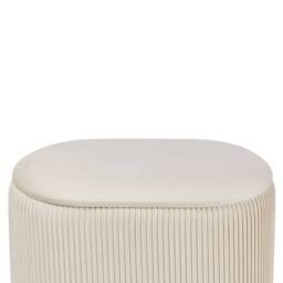 Wyld and Coco Velvet Pouffe With Hidden Storage Light Beige - thumbnail 5