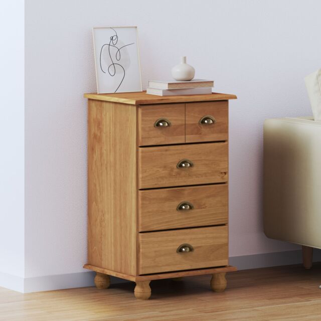 Berkfield Home Chest of Drawers 'ASKIM'Honey Brown 45.8x40x79 cm Solid Wood Pine - image 1