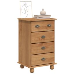 Berkfield Home Chest of Drawers 'ASKIM'Honey Brown 45.8x40x79 cm Solid Wood Pine - thumbnail 3