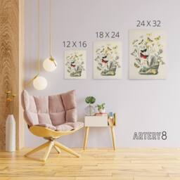 "Artery8 Small Butterflies Caterpillars Kirby Vintage Canvas Wall Art in White - Size: W24"" x H32""" - thumbnail 4