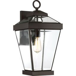 Loops Outdoor IP44 1 Bulb Wall Light Lantern Western Bronze LED E27 60W d02332