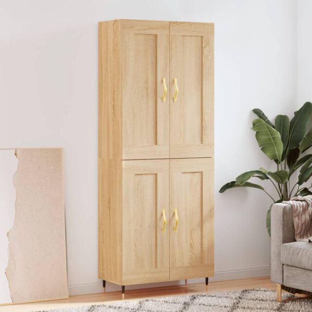 Berkfield Home Highboard Sonoma Oak 69.5x34x180 cm Engineered Wood in Brown - image 1