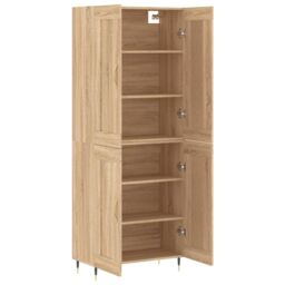 Berkfield Home Highboard Sonoma Oak 69.5x34x180 cm Engineered Wood in Brown - thumbnail 4