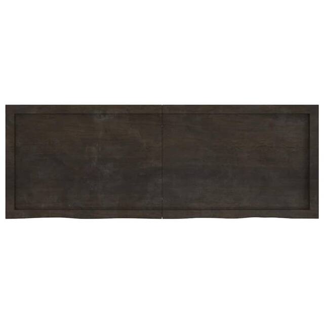 Berkfield Home Table Top Dark Grey 140x50x(2-6) cm Treated Solid Wood Oak - image 1
