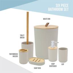 Nordara Modern Bathroom Essentials Set stone in Warm White - thumbnail 2