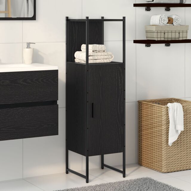 Berkfield Home Bathroom Cabinet Black Oak 33x33x120, 5 cm Engineered Wood - image 1