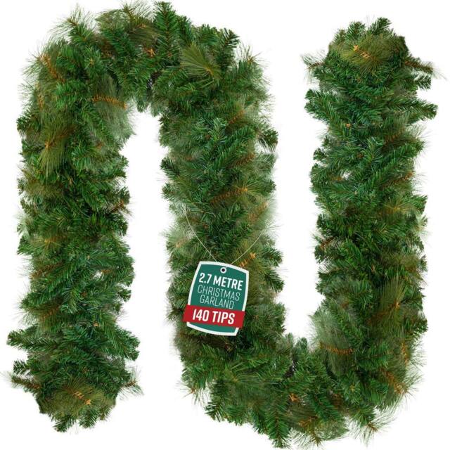 Globrite Pine Christmas Garland Fireplace Christmas Decoration 9 ft/2.7M in Green - image 1