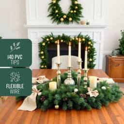 Globrite Pine Christmas Garland Fireplace Christmas Decoration 9 ft/2.7M in Green - thumbnail 5
