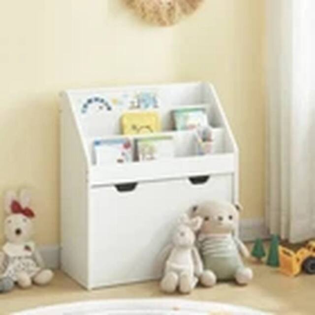 EONLION Kids Bookshelf, Toy Organiser with Removable Storage Drawer in White - image 1