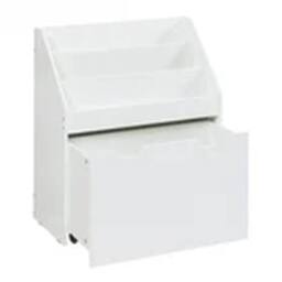 EONLION Kids Bookshelf, Toy Organiser with Removable Storage Drawer in White - thumbnail 2