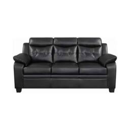 SquareBoxx Elysian 3+2 Modern Leather Sofa Set in Black - thumbnail 2
