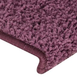 Berkfield Home Carpet Stair Treads 15 pcs 65x21x4 cm Dark Purple - Size: Medium - thumbnail 5