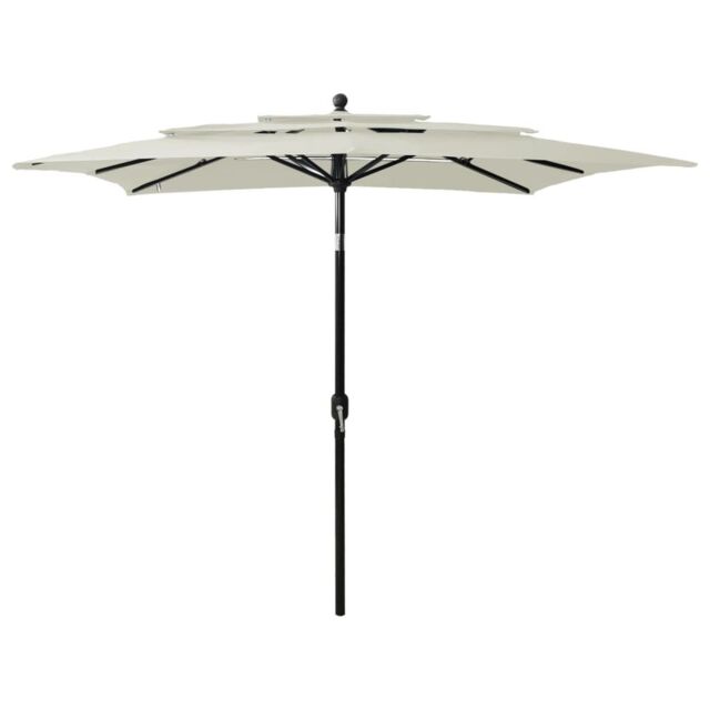 Berkfield Home 3-Tier Parasol with Aluminium Pole Sand 2.5x2.5 m in Beige - image 1