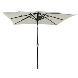 Berkfield Home 3-Tier Parasol with Aluminium Pole Sand 2.5x2.5 m in Beige - thumbnail 2