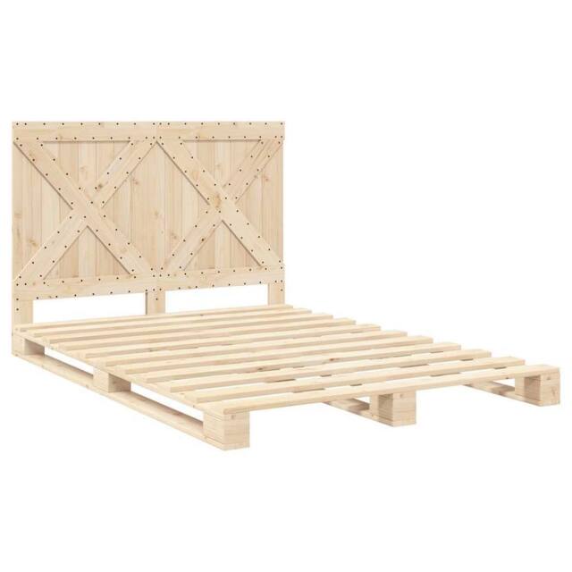 Berkfield Home Beautiful Bed Frame without Mattress with Headboard 140x200 cm So in Light Tan - image 1