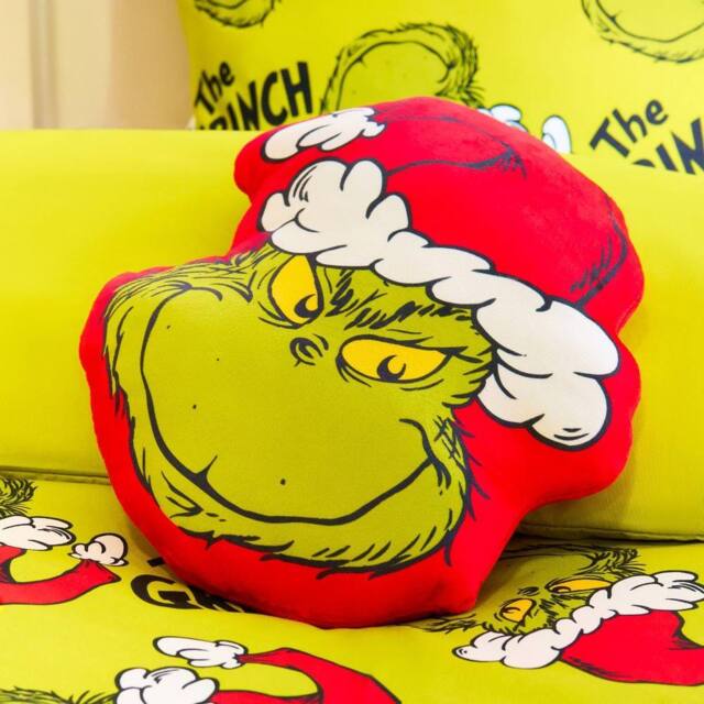 OHS Xmas Grinch Scatter Cushion Decorative Pillow in Green - image 1
