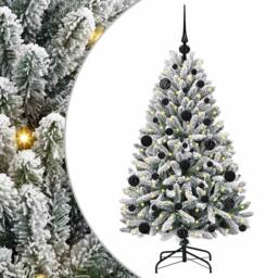 Berkfield Home Elegant Artificial Christmas Tree Green & White 120 cm PVC & Metal - thumbnail 3