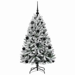 Berkfield Home Elegant Artificial Christmas Tree Green & White 120 cm PVC & Metal - thumbnail 4