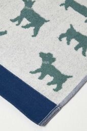 Homescapes Dog Pattern 100% Cotton Towel in Green - thumbnail 5