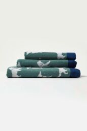 Homescapes Dog Pattern 100% Cotton Towel in Green - thumbnail 2