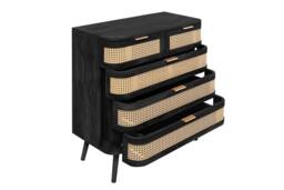 Birlea Rattan 5 Chest of Drawers Sark Black Mid Century Modern - thumbnail 8
