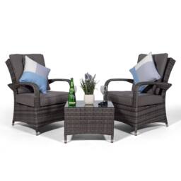 Thats Furniture Giardino Arizona 2 Seat Garden Lounge Chair Set in Grey