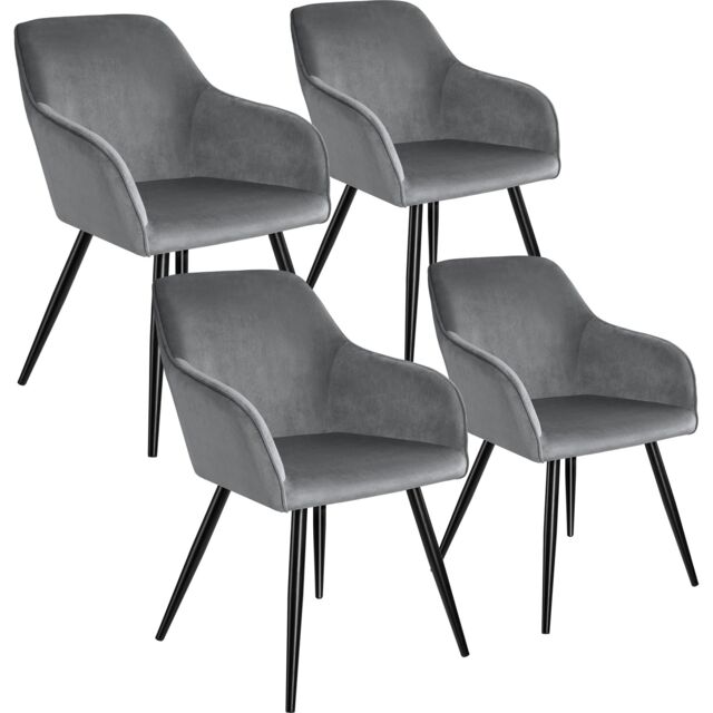 tectake Dining Chair Marilyn Per Piece - Grey/Black in Grey - Size: 1 Pack - image 1