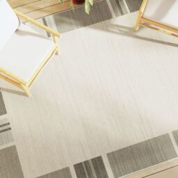 Berkfield Home Indoor & Outdoor Rug Short Pile Multicolour 190x300 cm Anti Slip in Taupe - Size: Medium