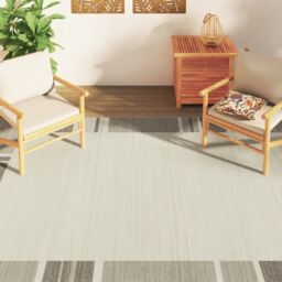 Berkfield Home Indoor & Outdoor Rug Short Pile Multicolour 190x300 cm Anti Slip in Taupe - Size: Medium - thumbnail 3