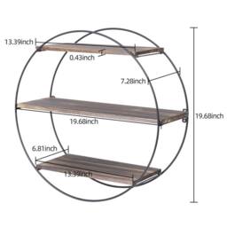 FORGEVIO Circular Floating Shelves, Wall Mount Storage Rack for Home Office in Black - thumbnail 2