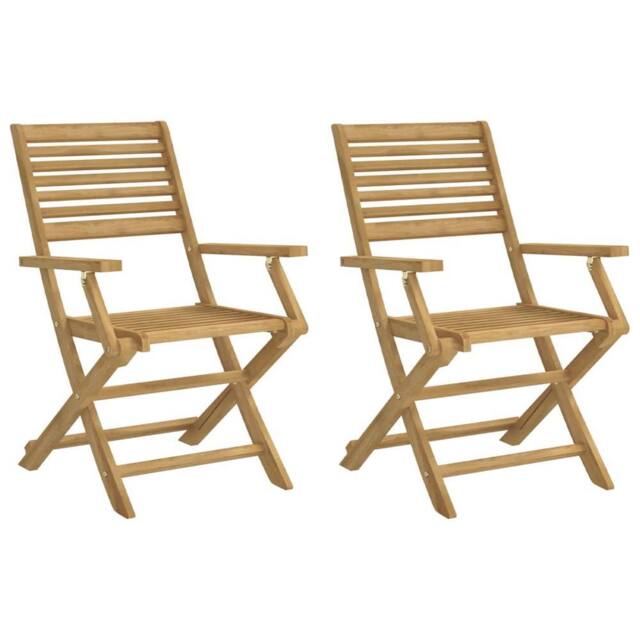 Berkfield Home Folding Garden Chairs 2 pcs 54.5x61.5x86.5 cm Solid Wood Acacia in Brown - image 1
