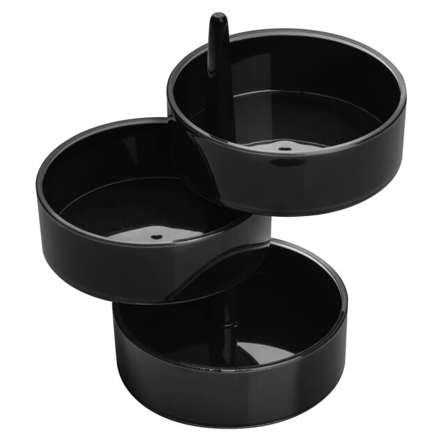Orsina Rotary Tray 3pc Plastic Rotary Storage Tray Set in Black - image 1