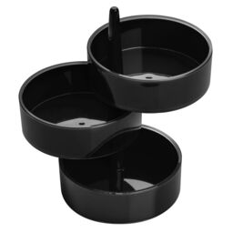 Orsina Rotary Tray 3pc Plastic Rotary Storage Tray Set in Black