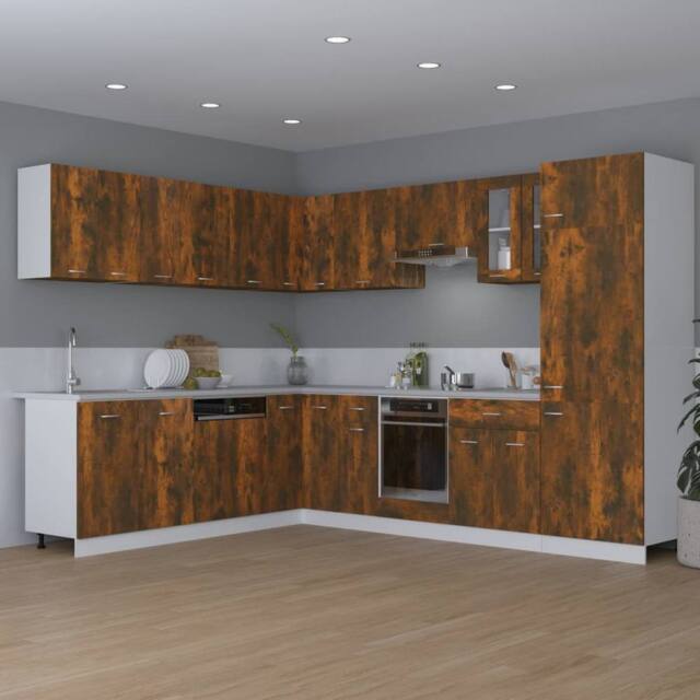 Berkfield Home Hanging Cabinet Smoked Oak 80x31x60 cm Engineered Wood in Brown - Size: 80 x 31 x 60 cm - image 1