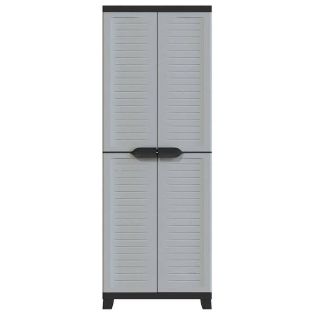 Berkfield Home Plastic Cabinet 65x45x181 cm in Grey - Size: 65 x 45 x 181 cm - image 1