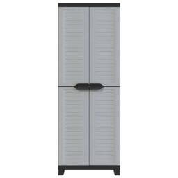 Berkfield Home Plastic Cabinet 65x45x181 cm in Grey - Size: 65 x 45 x 181 cm