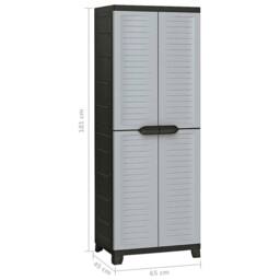 Berkfield Home Plastic Cabinet 65x45x181 cm in Grey - Size: 65 x 45 x 181 cm - thumbnail 9