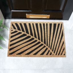 Artsy Mats Large Palm Leaf Pattern Doormat in Black - Size: 40 cm x 60 cm - thumbnail 2