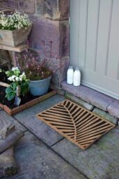Artsy Mats Large Palm Leaf Pattern Doormat in Black - Size: 40 cm x 60 cm - thumbnail 5